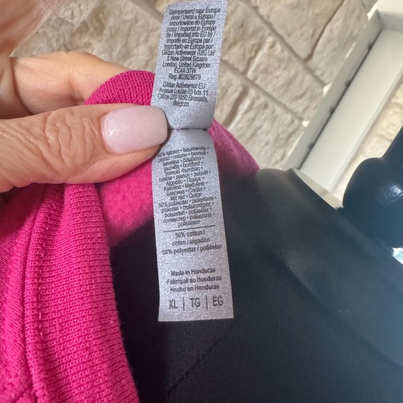 Gildan Pink Crew Neck Sweatshirt with Love Appliquéd - Picture 3 of 5